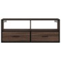 Mueble TV madera ingeniería y metal marrón roble 100x31x39,5 cm de , Muebles TV - Ref: Foro24-848933, Precio: 105,10 €, Descu...