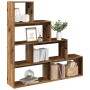 4-level aged wood divider bookshelf 143.5x29x143.5 cm by , Bookcases and shelves - Ref: Foro24-858001, Price: 99,93 €, Discou...