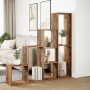 4-level aged wood divider bookshelf 143.5x29x143.5 cm by , Bookcases and shelves - Ref: Foro24-858001, Price: 99,93 €, Discou...