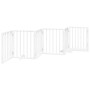 Folding dog gate with 3 panels, made of white poplar wood, 300cm. by , Dog kennels and fences - Ref: Foro24-352181, Price: 71...