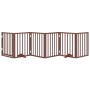 Folding dog gate 6 panels poplar wood brown 300cm by , Dog kennels and fences - Ref: Foro24-352197, Price: 69,60 €, Discount: %