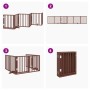 Folding dog gate 6 panels poplar wood brown 300cm by , Dog kennels and fences - Ref: Foro24-352197, Price: 69,60 €, Discount: %