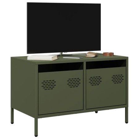 Mueble para TV acero laminado en frío verde oliva 68x39x43,5 cm de , Muebles TV - Ref: Foro24-851236, Precio: 137,99 €, Descu...