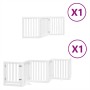 Folding dog gate, 9-panel white poplar wood, 450cm by , Dog kennels and fences - Ref: Foro24-3155647, Price: 142,84 €, Discou...