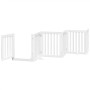 Folding dog gate, 9-panel white poplar wood, 450cm by , Dog kennels and fences - Ref: Foro24-3155647, Price: 142,84 €, Discou...