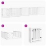 Folding dog gate, 9-panel white poplar wood, 450cm by , Dog kennels and fences - Ref: Foro24-3155647, Price: 142,84 €, Discou...