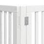 Folding dog gate, 12 panels, white poplar wood, 600 cm by , Dog kennels and fences - Ref: Foro24-3155651, Price: 244,65 €, Di...