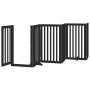 Folding dog gate with 15 panels, black poplar wood, 750 cm. by , Dog kennels and fences - Ref: Foro24-3155658, Price: 301,44 ...