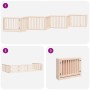 Folding dog gate, 8-panel poplar wood, 640 cm. by , Dog kennels and fences - Ref: Foro24-3155666, Price: 164,32 €, Discount: %