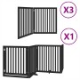 Folding dog gate with 10 panels, made of black poplar wood, 800 cm. by , Dog kennels and fences - Ref: Foro24-3155687, Price:...