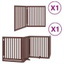 Folding dog gate 6 panels poplar wood brown 480 cm by , Dog kennels and fences - Ref: Foro24-3155693, Price: 175,76 €, Discou...