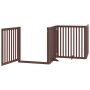 Folding dog gate 6 panels poplar wood brown 480 cm by , Dog kennels and fences - Ref: Foro24-3155693, Price: 175,76 €, Discou...