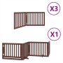 Folding dog gate with 10 panels made of brown poplar wood, 800 cm. by , Dog kennels and fences - Ref: Foro24-3155691, Price: ...