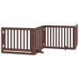 Folding dog gate with 10 panels made of brown poplar wood, 800 cm. by , Dog kennels and fences - Ref: Foro24-3155691, Price: ...