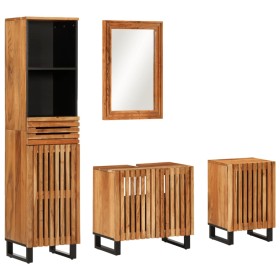 Conjunto de muebles de baño 4 piezas madera maciza de acacia de , Muebles de baño - Ref: Foro24-3217094, Precio: 401,87 €, De...