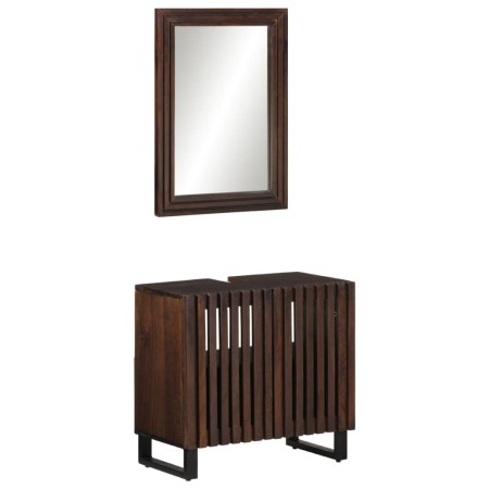 Set of 2-piece solid mango wood bathroom furniture by , Bathroom furniture - Ref: Foro24-3217096, Price: 145,87 €, Discount: %