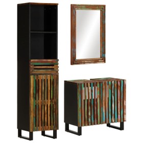 Set of 3-piece solid acacia wood bathroom furniture. by , Bathroom furniture - Ref: Foro24-3217105, Price: 282,49 €, Discount: %