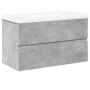 Set muebles de baño 2 piezas madera contrachapada gris hormigón de , Muebles de baño - Ref: Foro24-3324909, Precio: 207,55 €,...