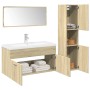 Set de muebles de baño 3 pzas madera contrachapada roble Sonoma de , Muebles de baño - Ref: Foro24-3324994, Precio: 134,21 €,...