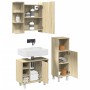 Set de muebles de baño 3 pzas madera contrachapada roble Sonoma de , Muebles de baño - Ref: Foro24-3324975, Precio: 176,28 €,...