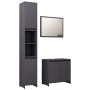 Gray chipboard 3-piece bathroom furniture set by vidaXL, Bathroom furniture - Ref: Foro24-3056936, Price: 215,99 €, Discount: %