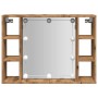 Mirror and LED wooden engineered oak artisan furniture 76x15x55cm by , Closets and storage - Ref: Foro24-857002, Price: 76,86...