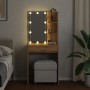 Tocador con luces LED roble artisan 60x40x140 cm de , Mesas - Ref: Foro24-857000, Precio: 109,83 €, Descuento: %