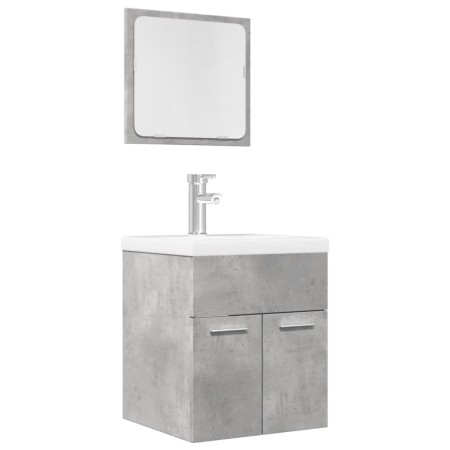 Bathroom furniture set, 2 pieces, gray plywood with concrete finish. by , Bathroom furniture - Ref: Foro24-856368, Price: 48,...