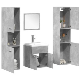 Bathroom furniture set, 5 pieces, engineered wood, concrete gray. by , Bathroom furniture - Ref: Foro24-3324885, Price: 230,2...