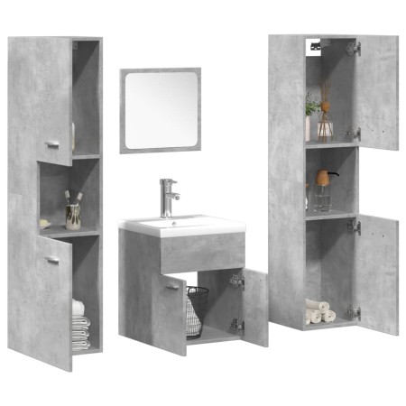 Set muebles de baño 5 piezas madera ingeniería gris hormigón de , Muebles de baño - Ref: Foro24-3324885, Precio: 231,64 €, De...