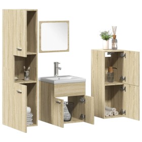 Juego de muebles de baño 5 pzas madera ingeniería roble Sonoma de , Muebles de baño - Ref: Foro24-3325001, Precio: 218,84 €, ...