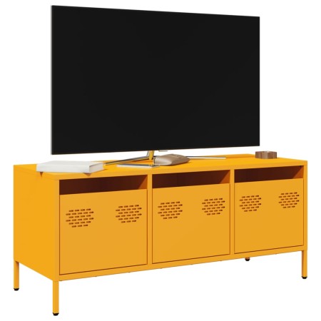 Mueble para TV acero laminado en frío amarillo 101,5x39x43,5 cm de , Muebles TV - Ref: Foro24-851229, Precio: 186,18 €, Descu...