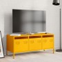 Mueble para TV acero laminado en frío amarillo 101,5x39x43,5 cm de , Muebles TV - Ref: Foro24-851229, Precio: 186,30 €, Descu...