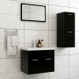 Set of black engineered wood bathroom furniture | Foro24|Onlineshop| Casa, Jardín y Más Foro24.es