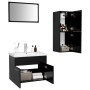 Set of black engineered wood bathroom furniture | Foro24|Onlineshop| Casa, Jardín y Más Foro24.es