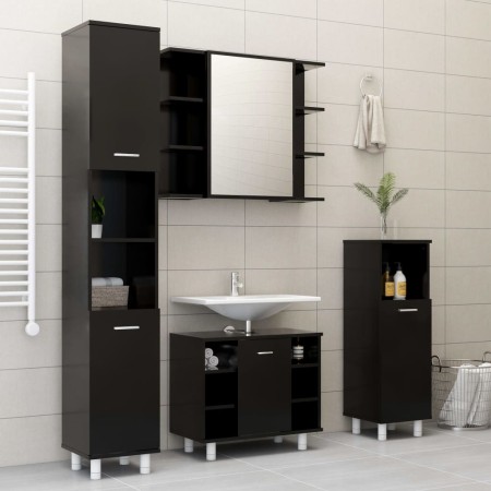 Juego de muebles de baño 4 pzas madera ingeniería negro de vidaXL, Muebles de baño - Ref: Foro24-3056899, Precio: 241,17 €, D...