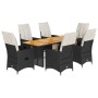 7-piece garden dining set with black synthetic rattan cushions by , Garden sets - Ref: Foro24-3276861, Price: 819,39 €, Disco...