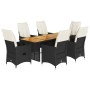 Set de comedor de jardín 7 pzas y cojines ratán sintético negro | Foro24|Onlineshop| Casa, Jardín y Más Foro24.es