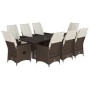 Set comedor para jardín 9 pzas y cojines ratán sintético marrón | Foro24|Onlineshop| Casa, Jardín y Más Foro24.es