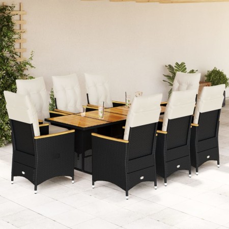 Garden table and chairs set 9 pieces with black PE rattan cushions by , Garden sets - Ref: Foro24-3276966, Price: 1,00 €, Dis...