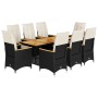 Garden table and chairs set 9 pieces with black PE rattan cushions by , Garden sets - Ref: Foro24-3276966, Price: 1,00 €, Dis...