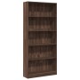 Estantería de madera de ingeniería marrón roble 80x24x176 cm de , Librerías y estanterías - Ref: Foro24-857859, Precio: 79,40...