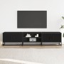 Engineered wood TV stand in black, 180x35x41 cm by , TV Furniture - Ref: Foro24-3300775, Price: 126,77 €, Discount: %