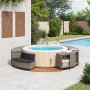 Borde bañera hidromasaje madera acacia y ratán sintético gris de , Accesorios para piscinas y spa - Ref: Foro24-365613, Preci...