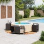 Whirlpool-Badewannenrand aus Akazienholz und schwarzem synthetischem Rattan. von , Pool- und Spa-Zubehör - Ref: Foro24-327064...