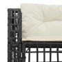 L-förmiges Gartensofa mit schwarzen PE-Rattan-Kissen und Fußhockern. | Foro24|Onlineshop| Casa, Jardín y Más Foro24.es