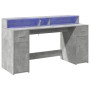 Desk with LED lights, engineered wood, gray concrete finish, 160x55x91 cm | Foro24|Onlineshop| Casa, Jardín y Más Foro24.es