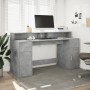 Desk with LED lights, engineered wood, gray concrete finish, 160x55x91 cm | Foro24|Onlineshop| Casa, Jardín y Más Foro24.es