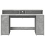 Desk with LED lights, engineered wood, gray concrete finish, 160x55x91 cm | Foro24|Onlineshop| Casa, Jardín y Más Foro24.es