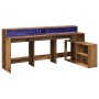 Engineered aged wood desk with LED lights 200x104x91 cm by , Desks - Ref: Foro24-3309472, Price: 198,57 €, Discount: %